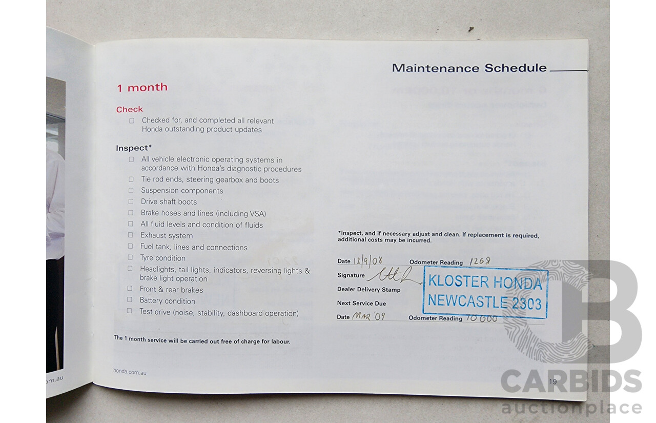 8/2008 Honda Accord EURO Luxury 10 4d Sedan Red 2.4L