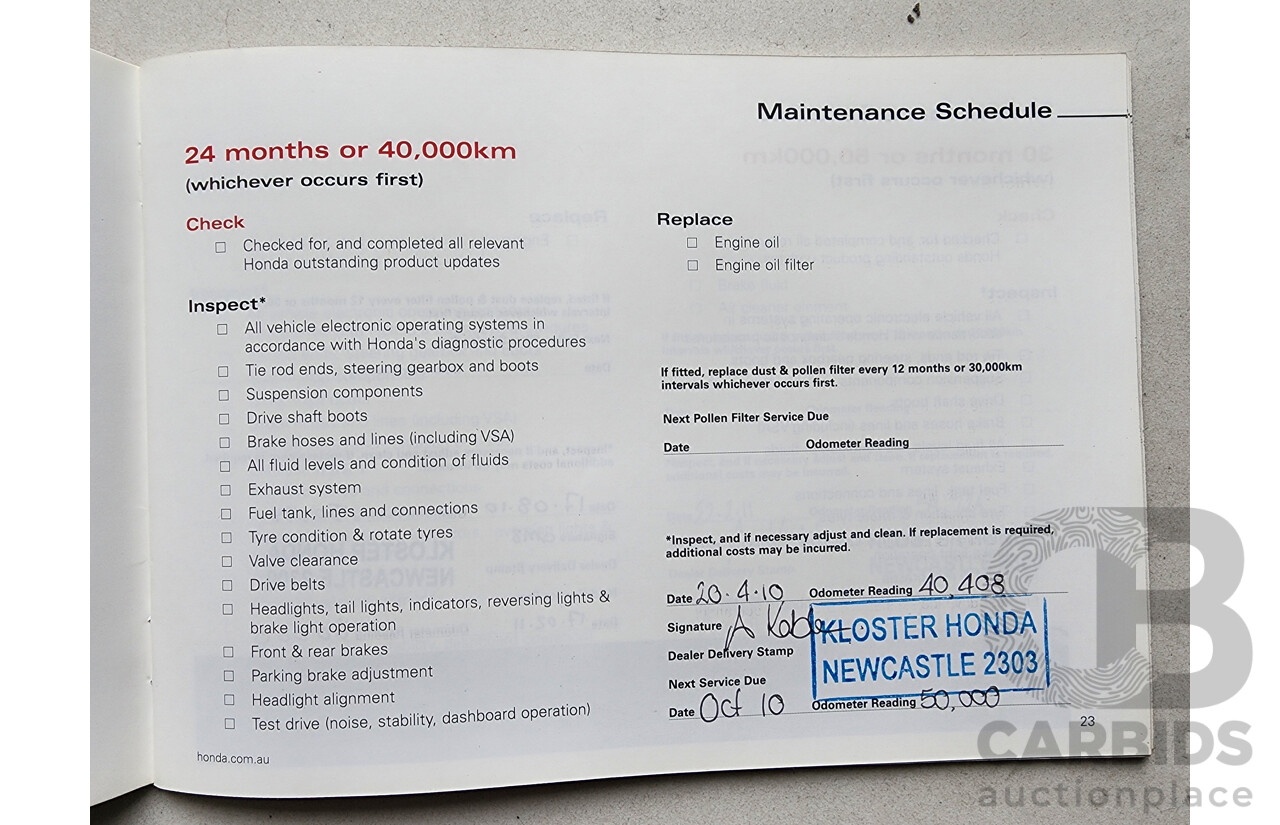 8/2008 Honda Accord EURO Luxury 10 4d Sedan Red 2.4L