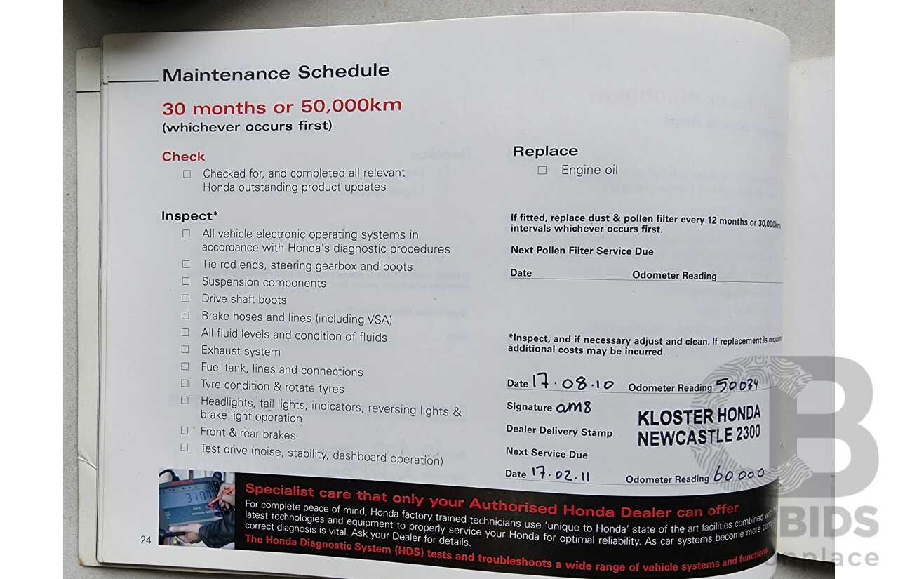 8/2008 Honda Accord EURO Luxury 10 4d Sedan Red 2.4L