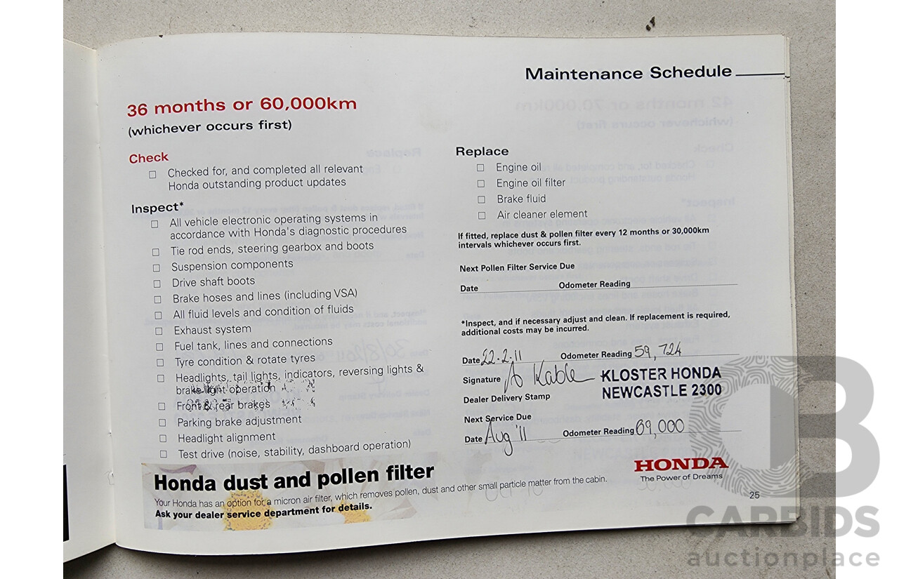 8/2008 Honda Accord EURO Luxury 10 4d Sedan Red 2.4L