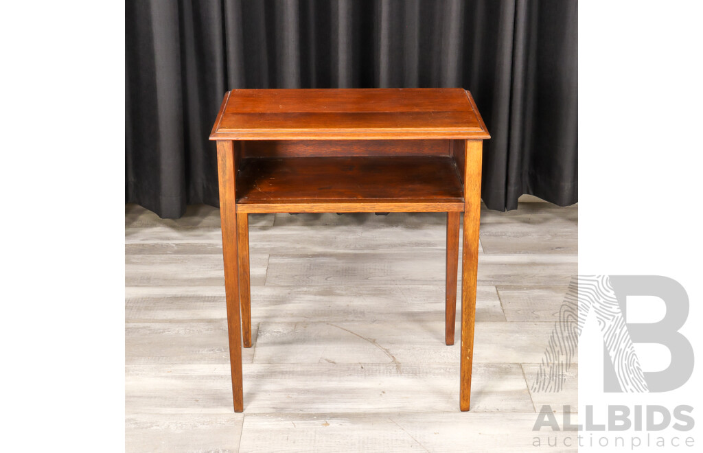 Vintage Timber Side Table with Open Face