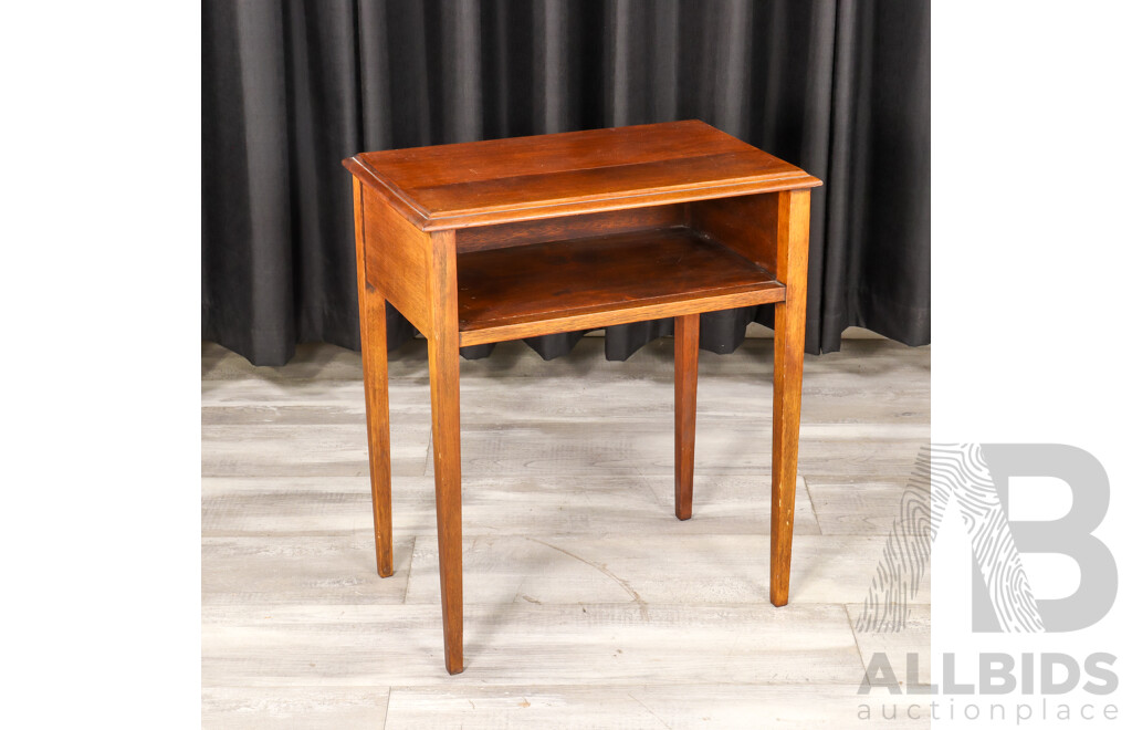 Vintage Timber Side Table with Open Face