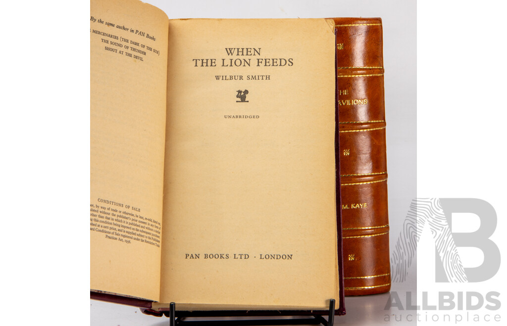 Collection of 11 Leather Bound Novels by Wilbur Smith and M.M Kaye