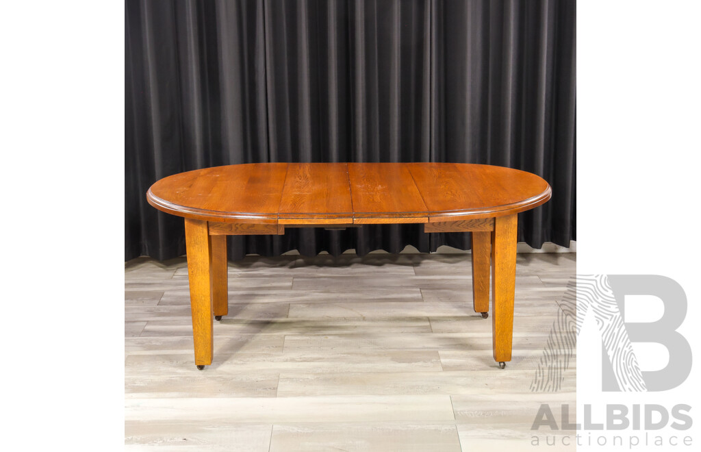 Arts and Crafts Oak Seven Piece Dining Suite