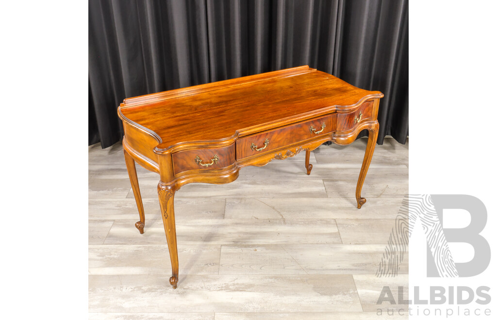 Victorian Oak Serpentine Front Dresser with Stool