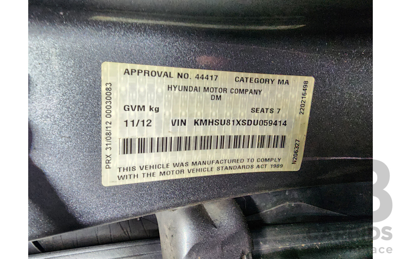 11/2012 Hyundai Santa Fe Elite CRDi (4x4) DM 4d Wagon Silver 2.2L