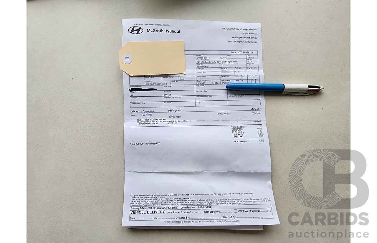 11/2012 Hyundai Santa Fe Elite CRDi (4x4) DM 4d Wagon Silver 2.2L