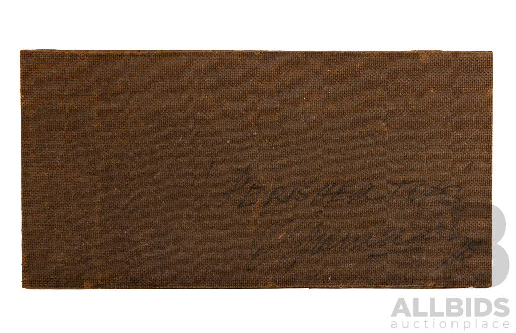 Alan Clive Grosvenor (20th Century, Australian, 1925-2012), Perisher Tops (1978), Wonderful Canvas Cloth Panel Attached to Board, 25 x 51 cm