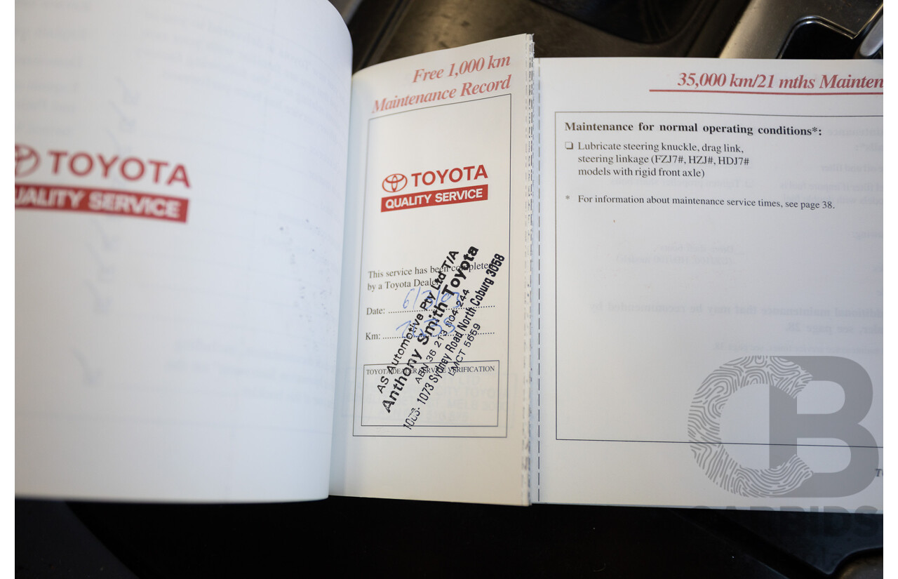 10/2002 Toyota Landcruiser GXL (4x4) FZJ105R 4D Warm Silver Metallic V8 4.7L - 8 Seater