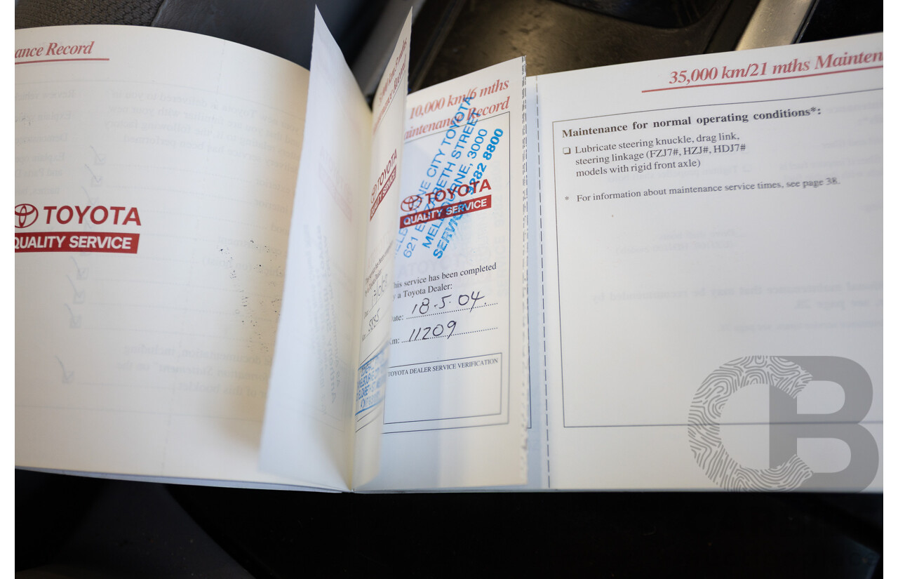 10/2002 Toyota Landcruiser GXL (4x4) FZJ105R 4D Warm Silver Metallic V8 4.7L - 8 Seater