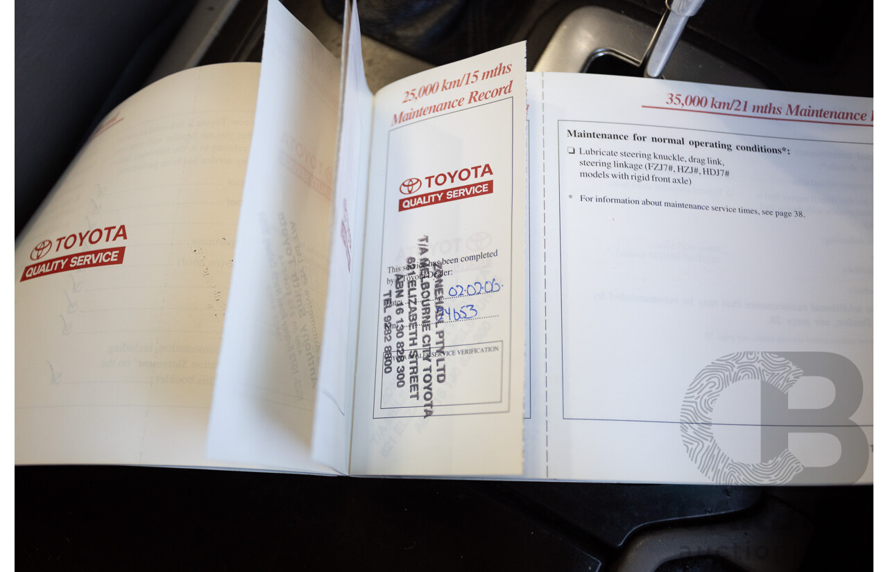 10/2002 Toyota Landcruiser GXL (4x4) FZJ105R 4D Warm Silver Metallic V8 4.7L - 8 Seater