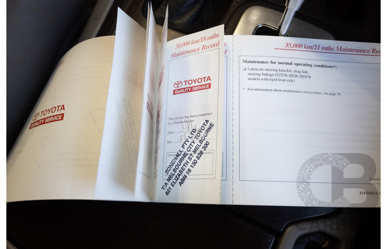 10/2002 Toyota Landcruiser GXL (4x4) FZJ105R 4D Warm Silver Metallic V8 4.7L - 8 Seater