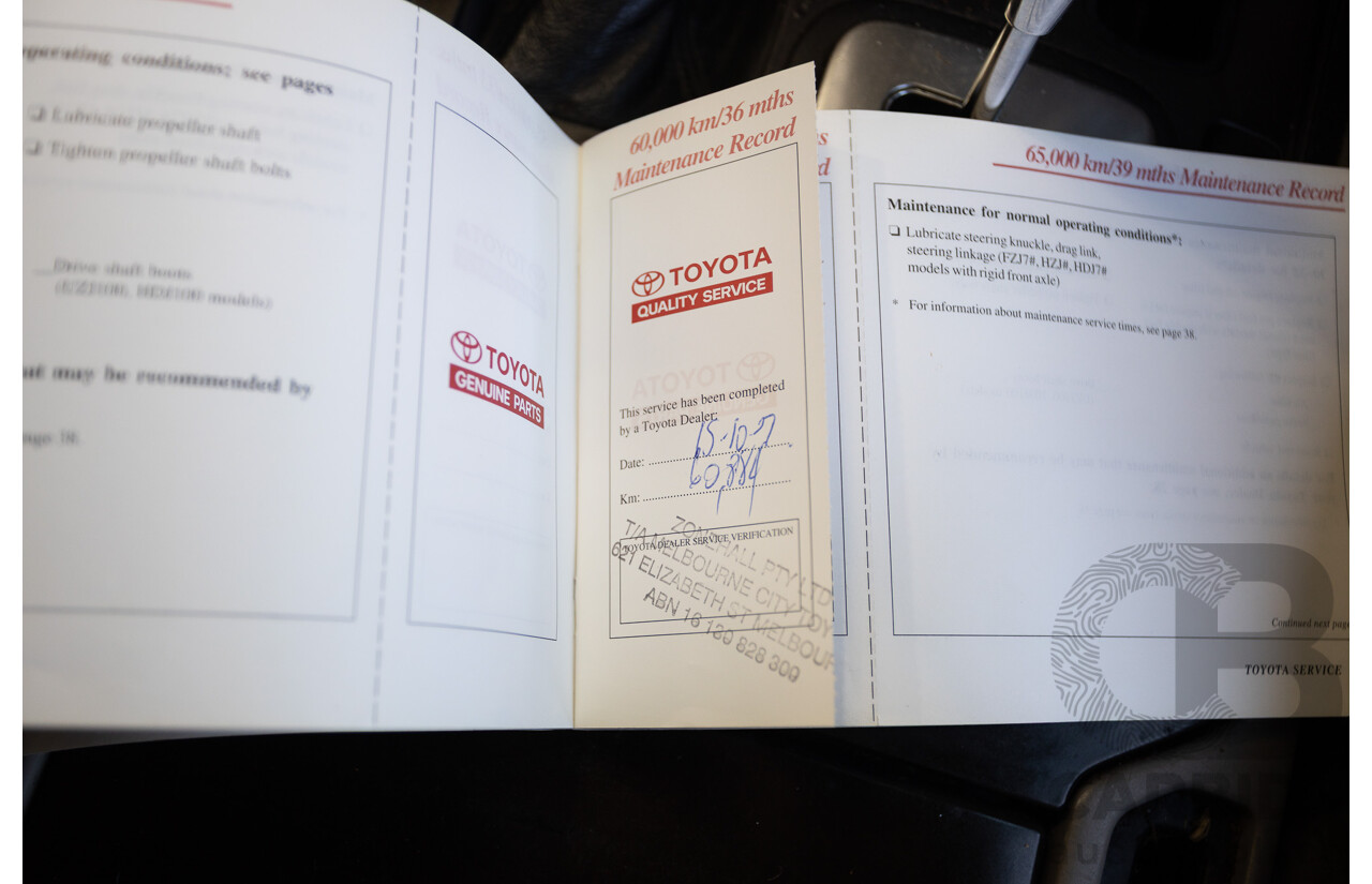 10/2002 Toyota Landcruiser GXL (4x4) FZJ105R 4D Warm Silver Metallic V8 4.7L - 8 Seater