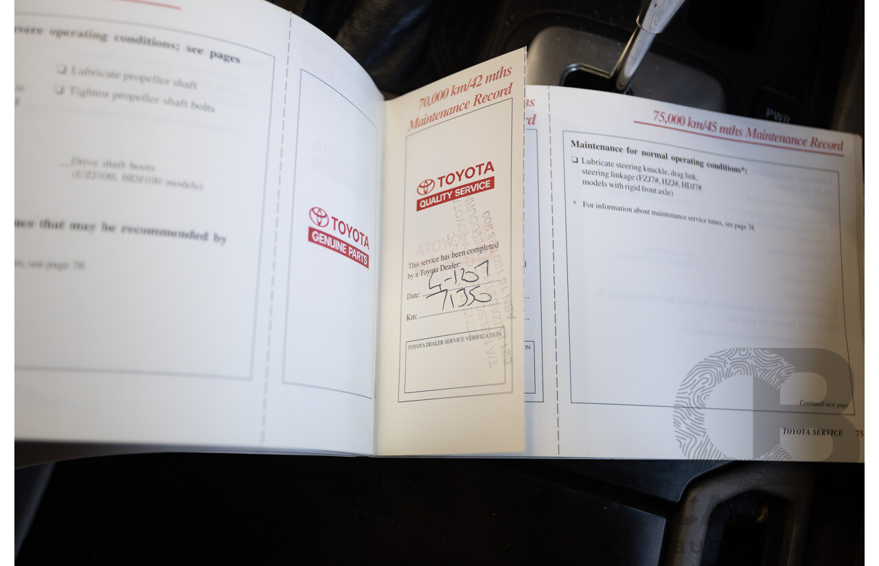 10/2002 Toyota Landcruiser GXL (4x4) FZJ105R 4D Warm Silver Metallic V8 4.7L - 8 Seater