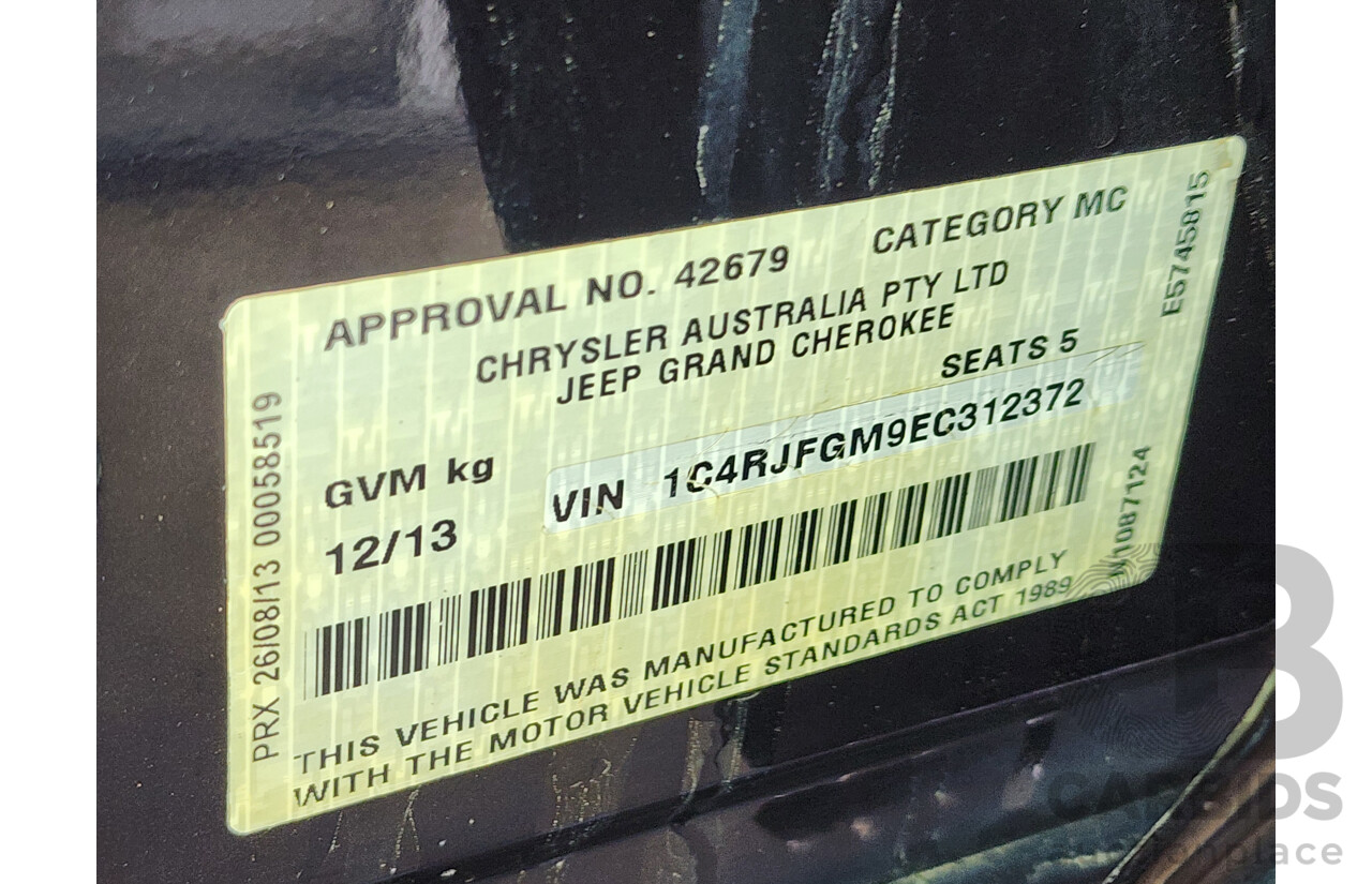 12/2013 Jeep Grand Cherokee Overland (4x4) WK MY14 4d Wagon Black 3.0L