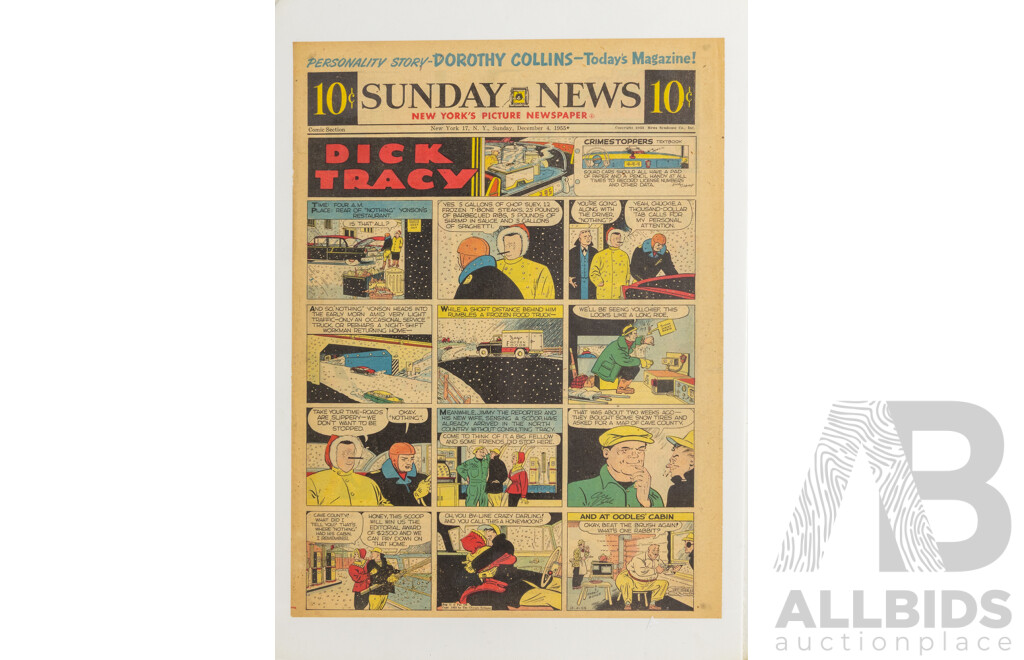 Trio of New York Sunday News Cartoons From 1955, 1957 and 1960, 37 x 27 cm (sheets) (3)