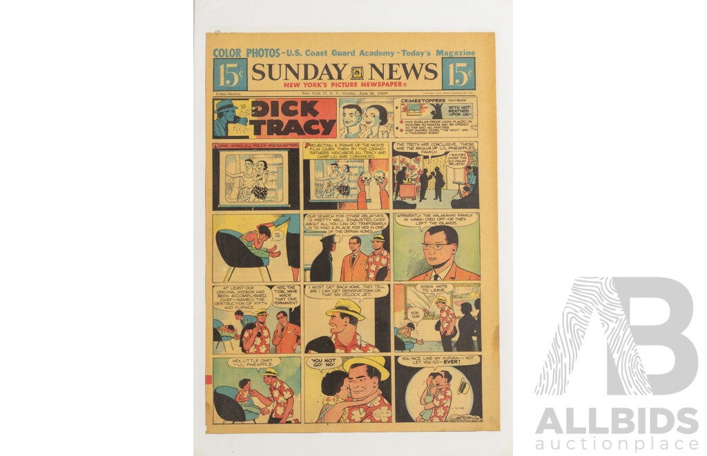 Trio of New York Sunday News Cartoons From 1955, 1957 and 1960, 37 x 27 cm (sheets) (3)