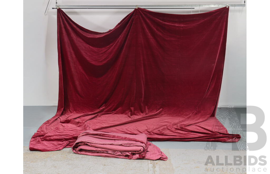 Pair of Large Plush Velvet Curtains