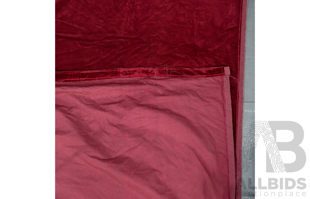 Pair of Large Plush Velvet Curtains
