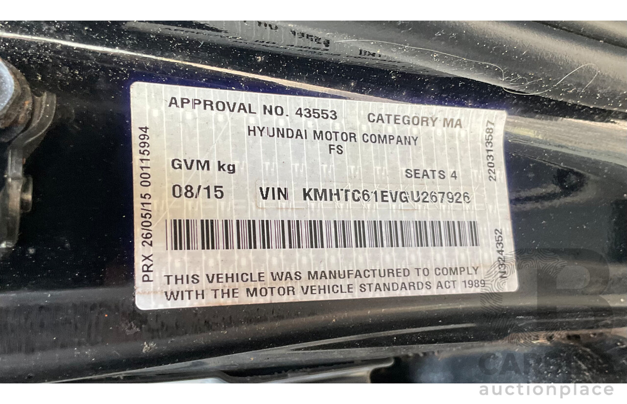 8/2015 Hyundai Veloster SR Turbo FS4 SERIES 2 3d Coupe Phantom Black Pearl Turbo 1.6L