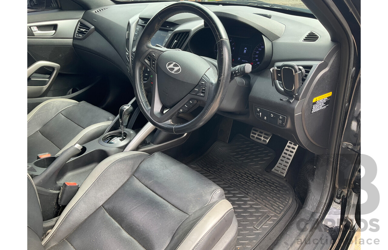 8/2015 Hyundai Veloster SR Turbo FS4 SERIES 2 3d Coupe Phantom Black Pearl Turbo 1.6L