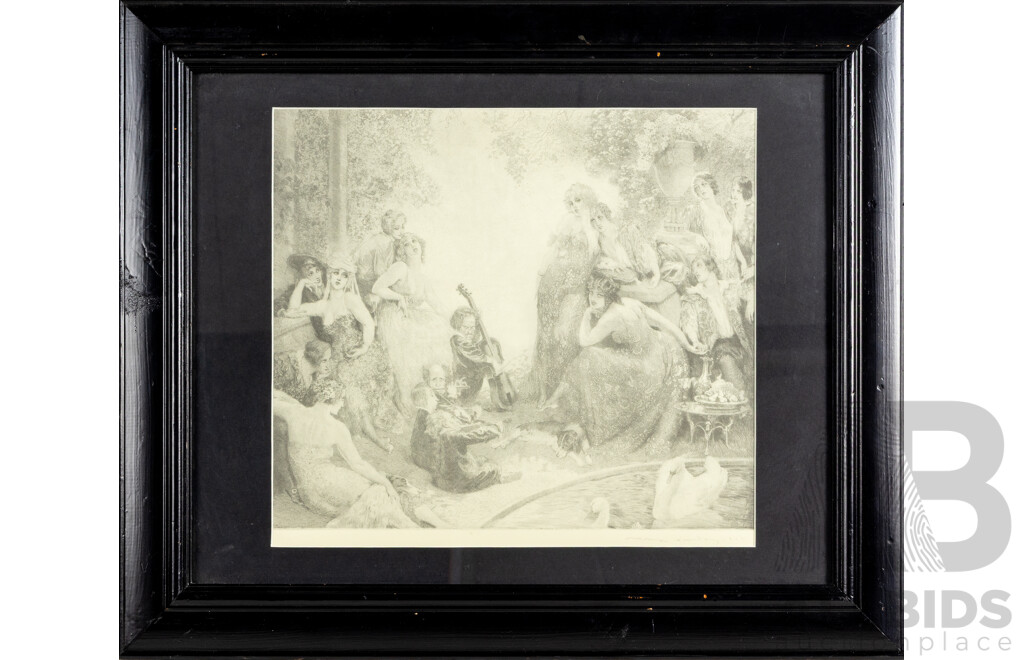 Norman Lindsay, (19/20th Centuries, Australian, 1879-1969), A Summer's Day Andante, Reproduction Vintage Print After Original Etching, 51 x 61 cm (frame)