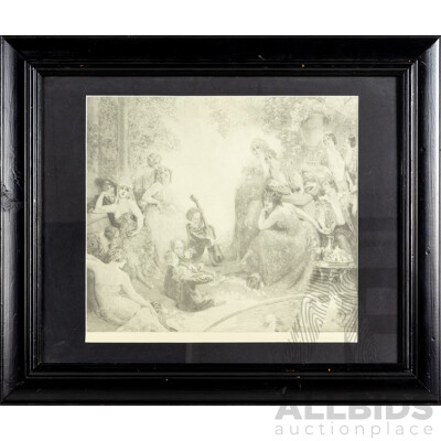 Norman Lindsay, (19/20th Centuries, Australian, 1879-1969), A Summer's Day Andante, Reproduction Vintage Print After Original Etching, 51 x 61 cm (frame)