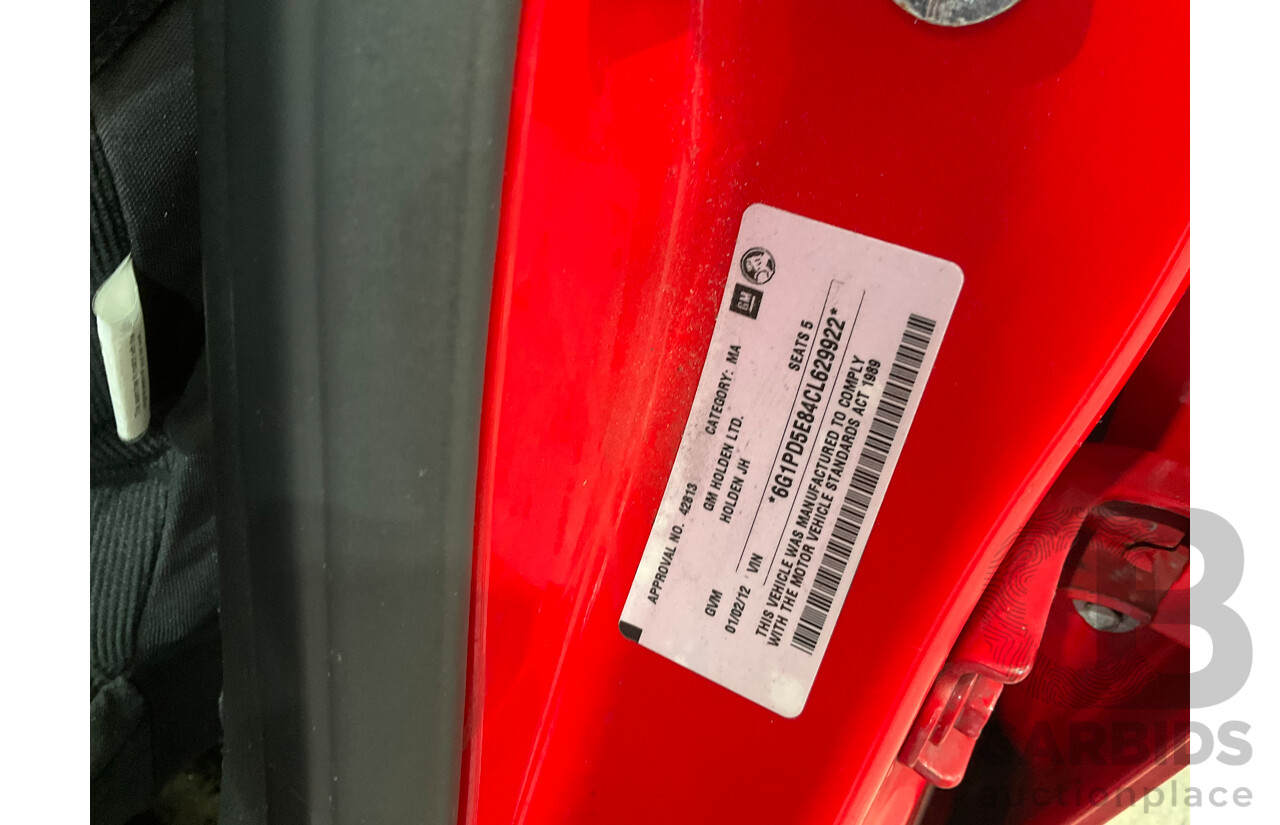 2/2012 Holden Cruze CD JH MY12 4d Sedan Red Hot Turbo 1.4L