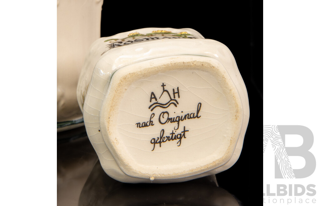 Collection of Five Ceramic Lidded German Spice Jars