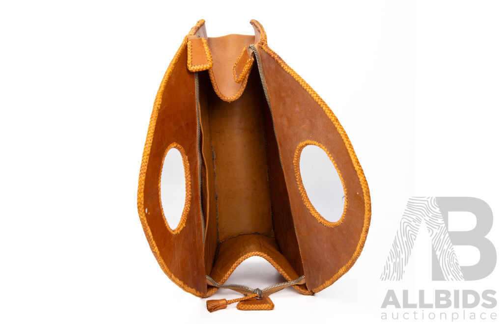 Leather Geometric Patterned Handbag