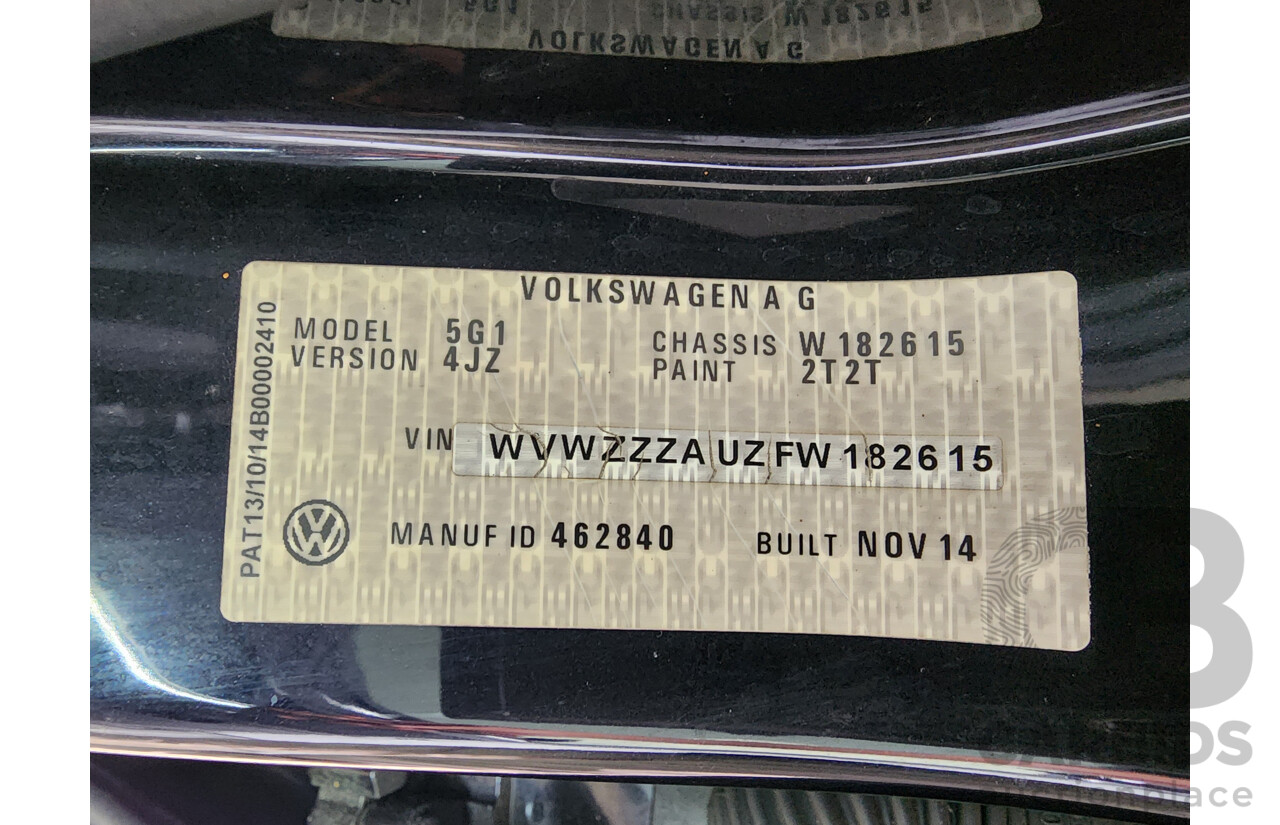 2/2015 Volkswagen Golf 103 TSI Highline AU MY15 5d Hatchback Black 1.4L