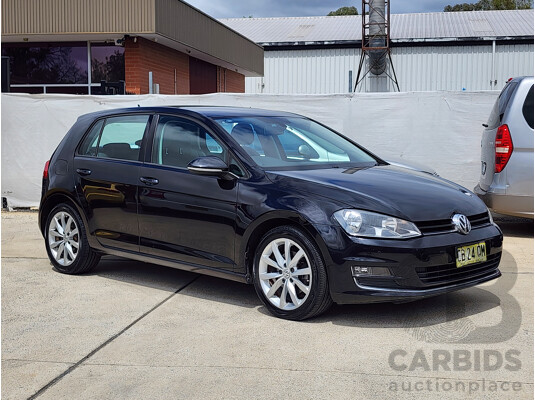 2/2015 Volkswagen Golf 103 TSI Highline AU MY15 5d Hatchback Black 1.4L
