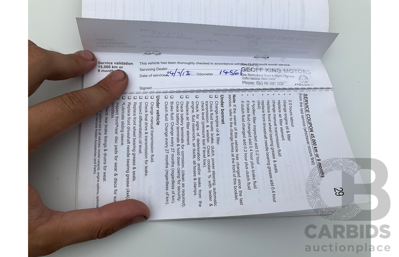 12/2012 Holden Colorado 7 LT (4x4) RG 4d Wagon Summit White Turbo Diesel 2.8L - 7 Seater