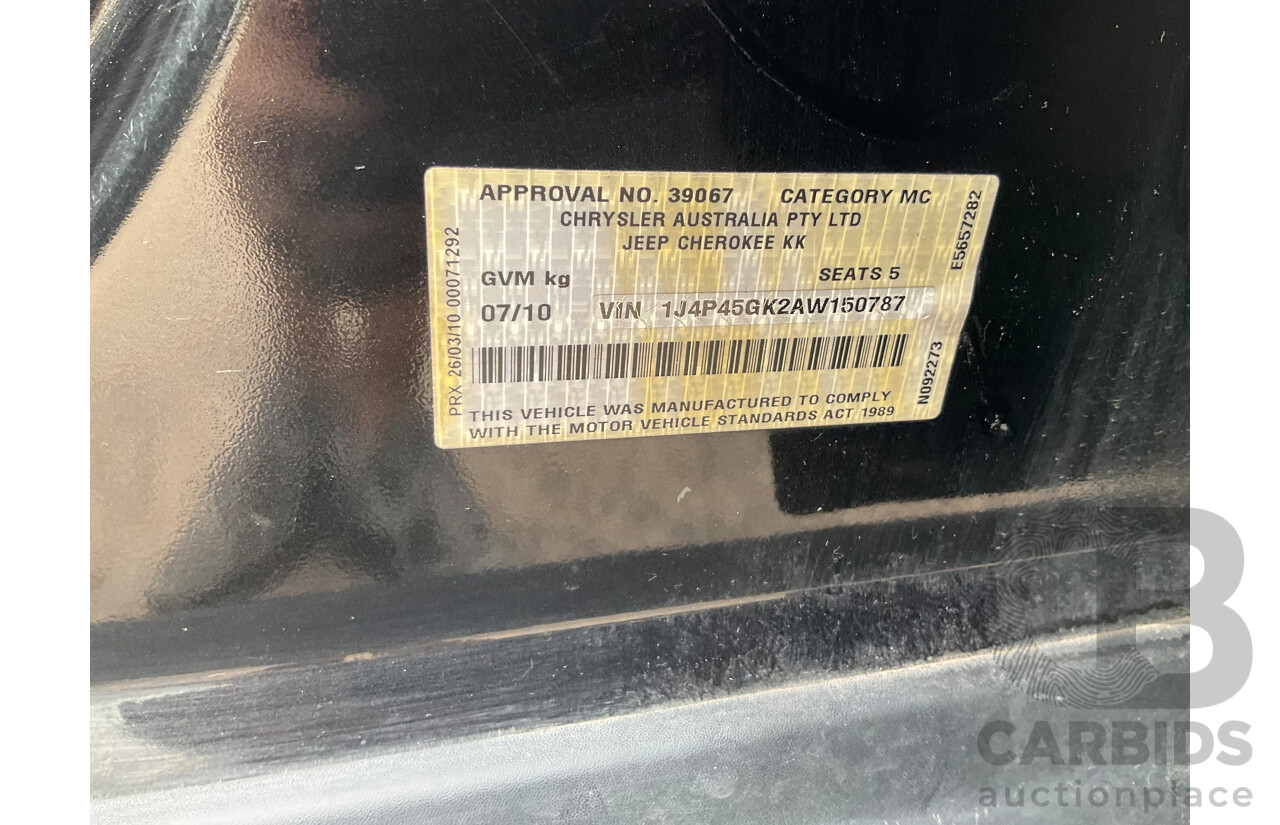 7/2010 Jeep Cherokee Limited (4x4) KK 4d Wagon Briliant Black Crystal Pearl V6 3.7L