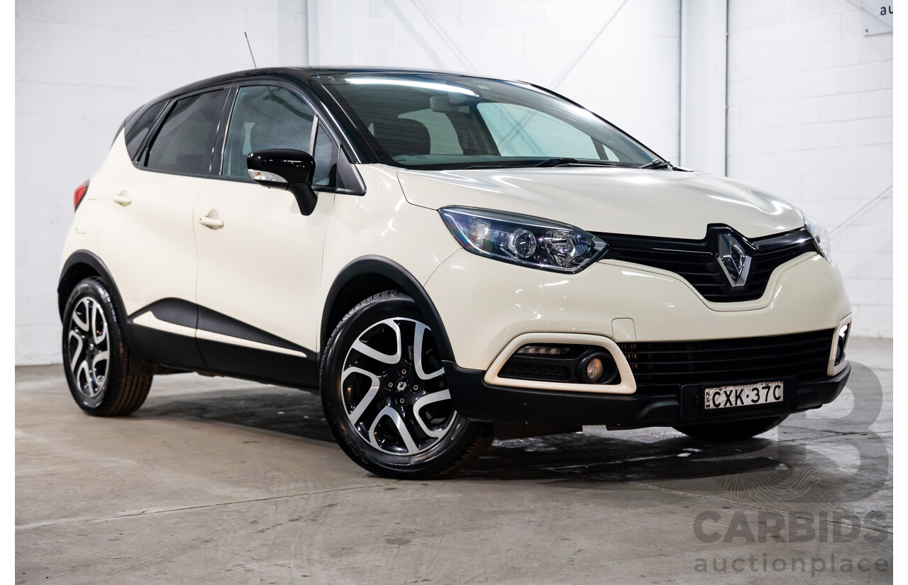 1/2015 Renault Captur Dynamique (FWD) J87 4d Wagon Ivory White / Black Roof Turbo 1.2L