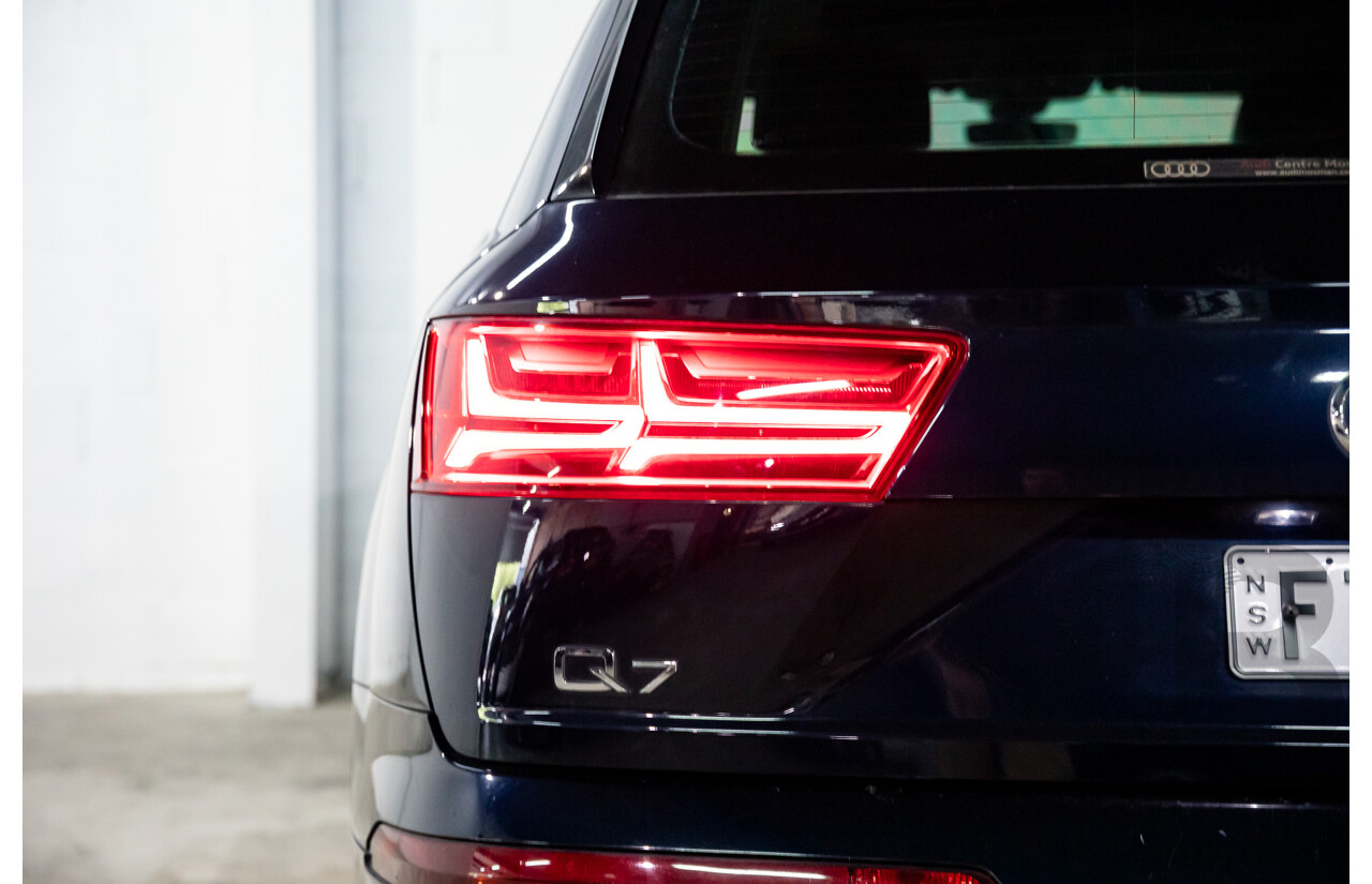 10/2017 Audi Q7 3.0 TDI Quattro (160kW AWD) 4M MY17 4d Wagon Ink Blue Metallic Turbo Diesel V6 3.0L