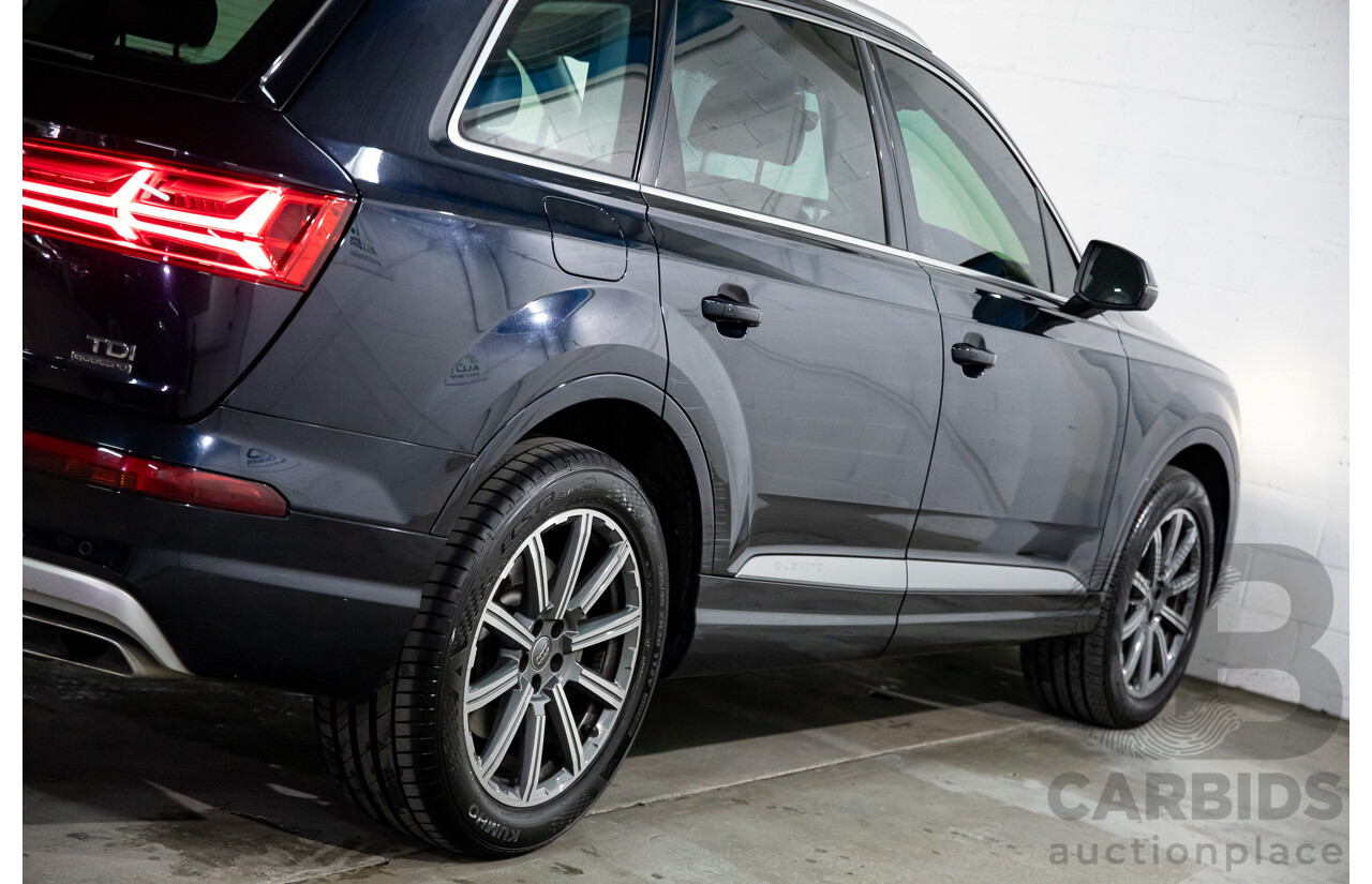 10/2017 Audi Q7 3.0 TDI Quattro (160kW AWD) 4M MY17 4d Wagon Ink Blue Metallic Turbo Diesel V6 3.0L