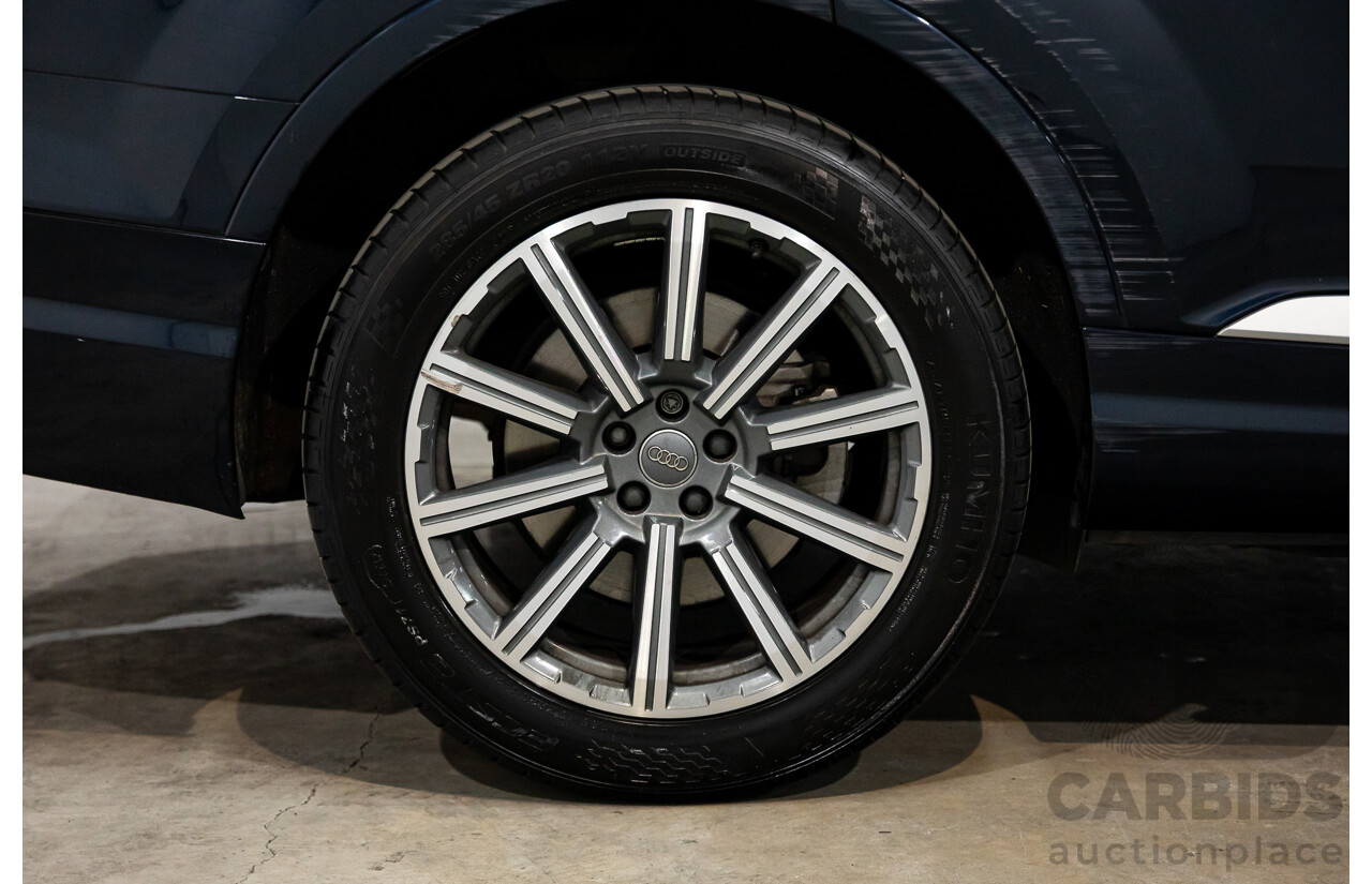 10/2017 Audi Q7 3.0 TDI Quattro (160kW AWD) 4M MY17 4d Wagon Ink Blue Metallic Turbo Diesel V6 3.0L
