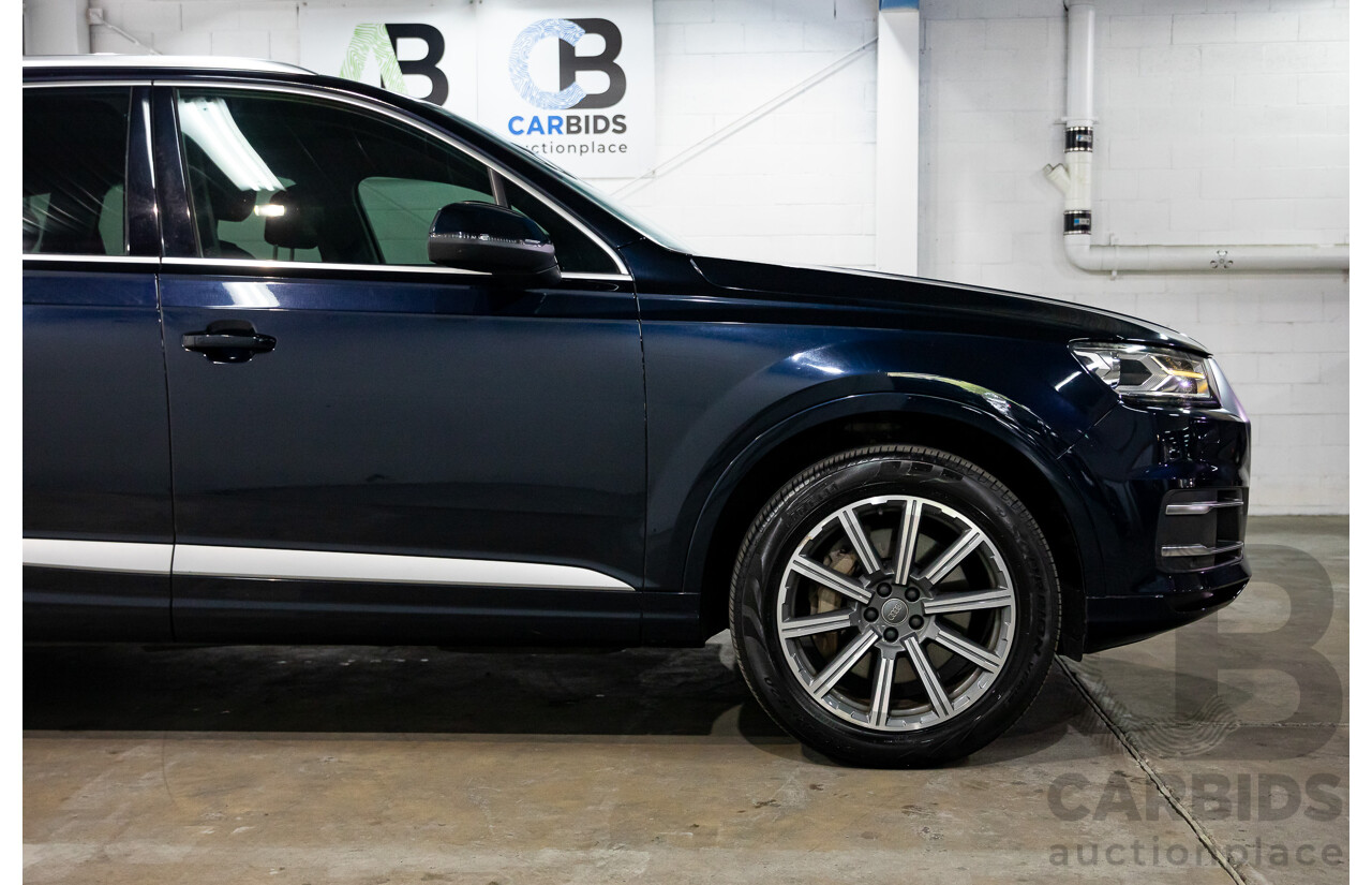 10/2017 Audi Q7 3.0 TDI Quattro (160kW AWD) 4M MY17 4d Wagon Ink Blue Metallic Turbo Diesel V6 3.0L