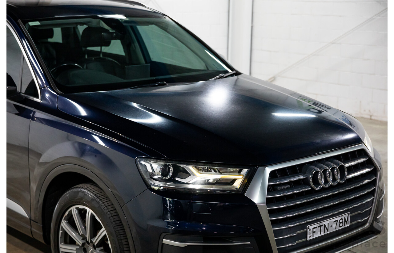 10/2017 Audi Q7 3.0 TDI Quattro (160kW AWD) 4M MY17 4d Wagon Ink Blue Metallic Turbo Diesel V6 3.0L