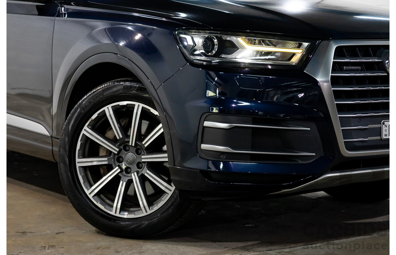 10/2017 Audi Q7 3.0 TDI Quattro (160kW AWD) 4M MY17 4d Wagon Ink Blue Metallic Turbo Diesel V6 3.0L