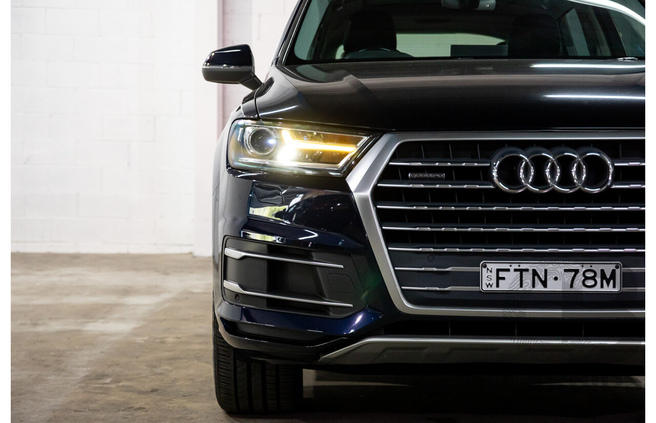 10/2017 Audi Q7 3.0 TDI Quattro (160kW AWD) 4M MY17 4d Wagon Ink Blue Metallic Turbo Diesel V6 3.0L