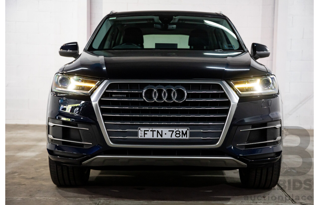 10/2017 Audi Q7 3.0 TDI Quattro (160kW AWD) 4M MY17 4d Wagon Ink Blue Metallic Turbo Diesel V6 3.0L