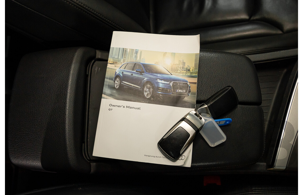 10/2017 Audi Q7 3.0 TDI Quattro (160kW AWD) 4M MY17 4d Wagon Ink Blue Metallic Turbo Diesel V6 3.0L