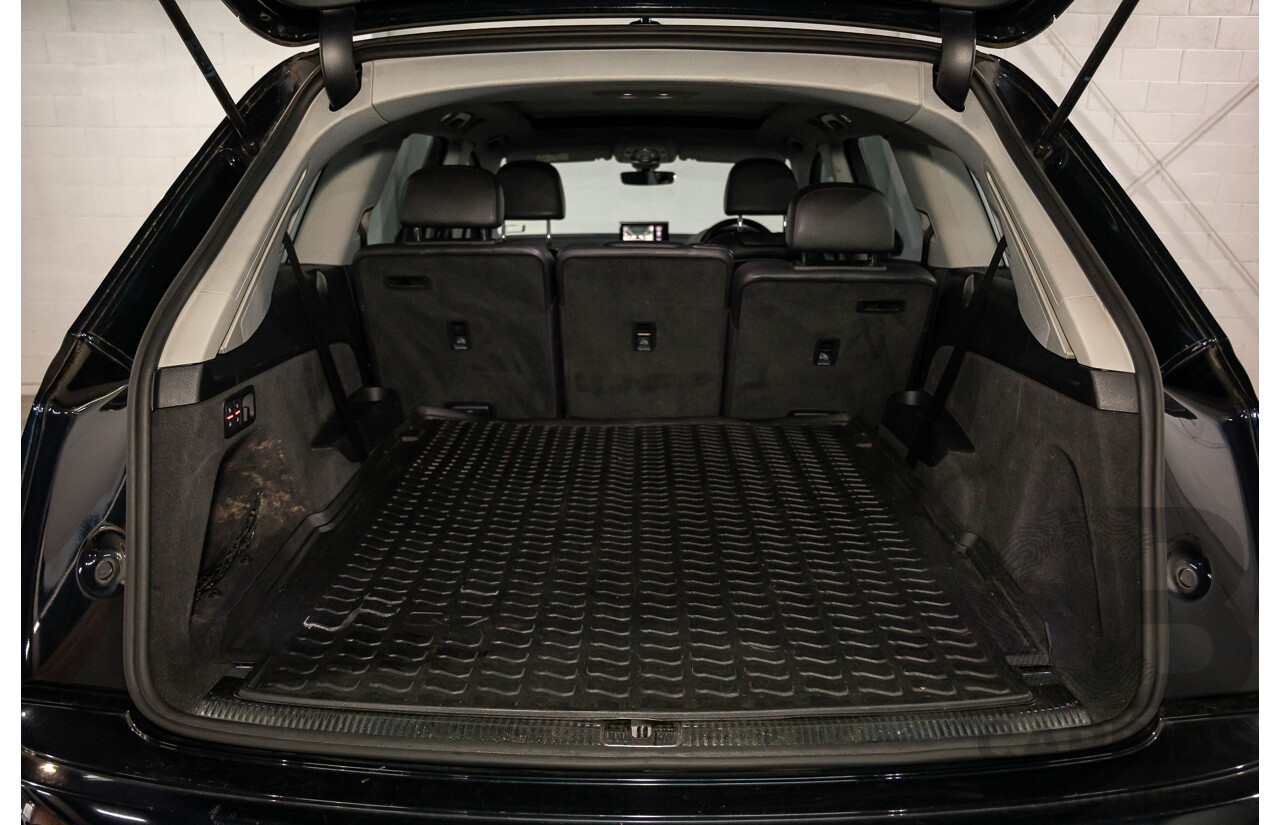 10/2017 Audi Q7 3.0 TDI Quattro (160kW AWD) 4M MY17 4d Wagon Ink Blue Metallic Turbo Diesel V6 3.0L