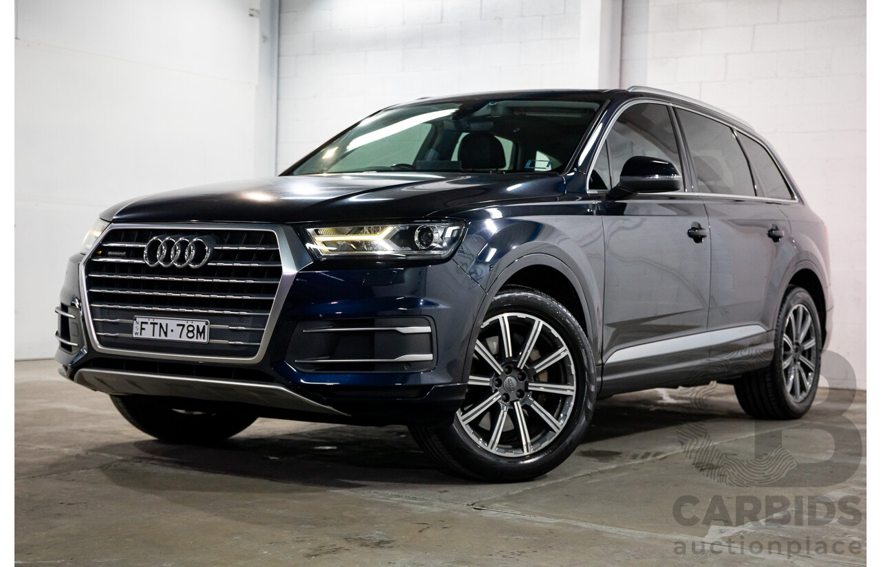 10/2017 Audi Q7 3.0 TDI Quattro (160kW AWD) 4M MY17 4d Wagon Ink Blue Metallic Turbo Diesel V6 3.0L