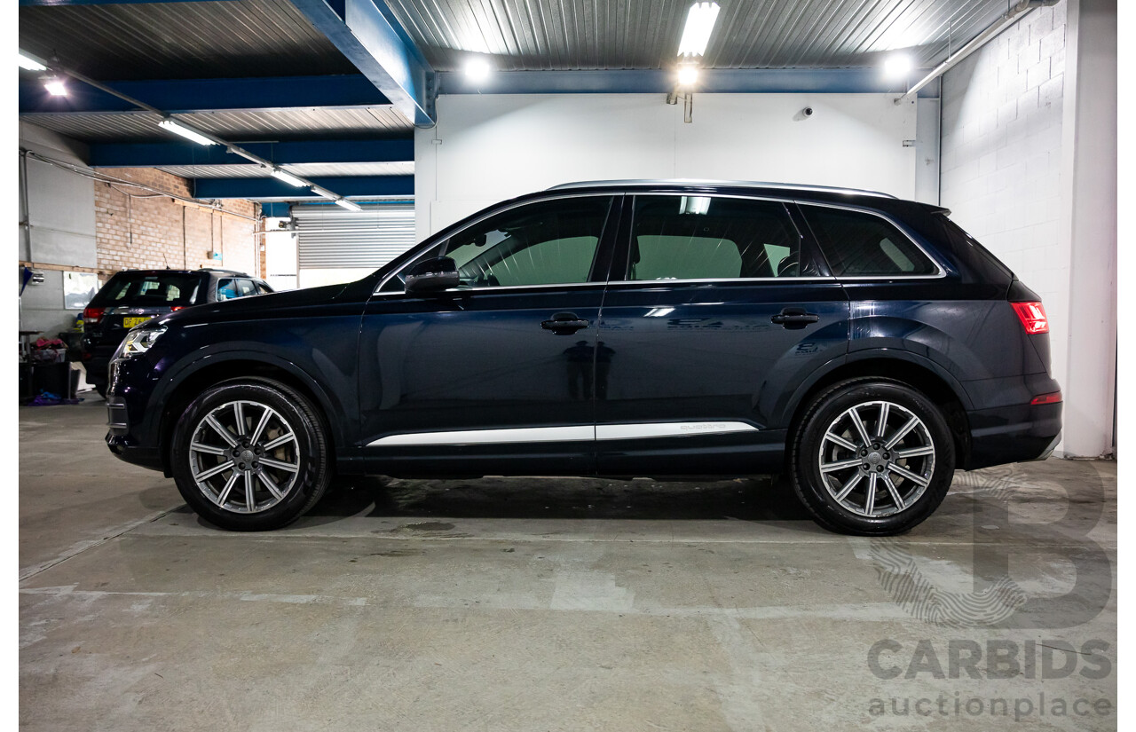 10/2017 Audi Q7 3.0 TDI Quattro (160kW AWD) 4M MY17 4d Wagon Ink Blue Metallic Turbo Diesel V6 3.0L
