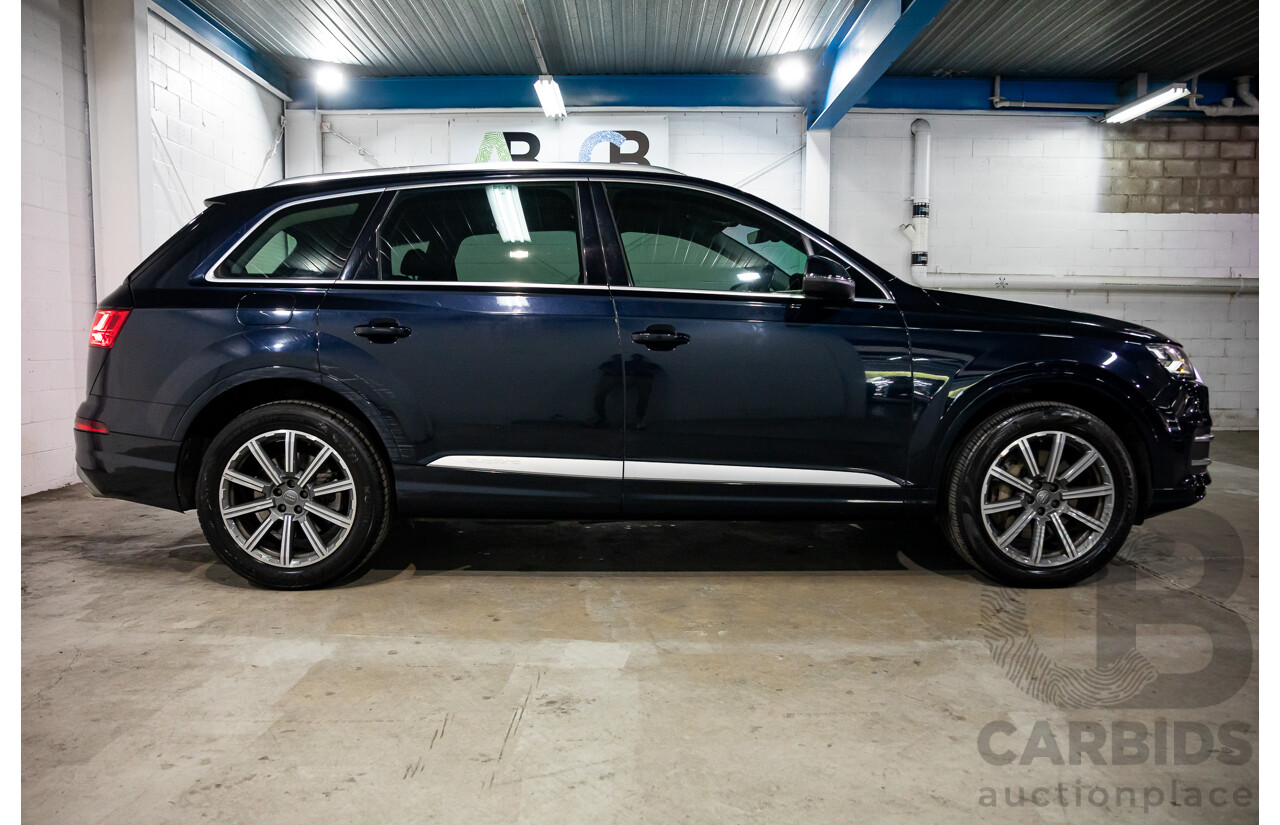10/2017 Audi Q7 3.0 TDI Quattro (160kW AWD) 4M MY17 4d Wagon Ink Blue Metallic Turbo Diesel V6 3.0L