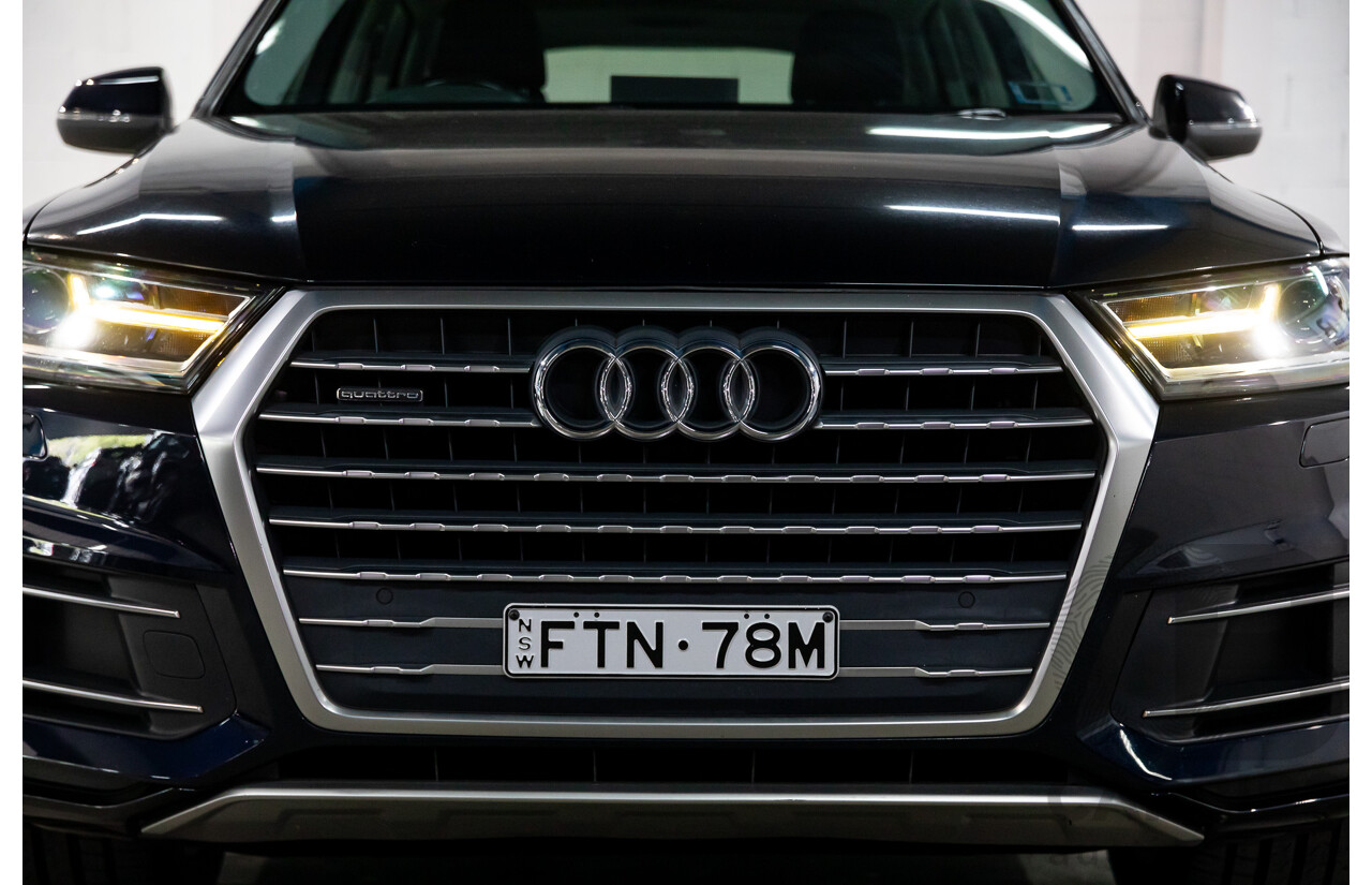 10/2017 Audi Q7 3.0 TDI Quattro (160kW AWD) 4M MY17 4d Wagon Ink Blue Metallic Turbo Diesel V6 3.0L