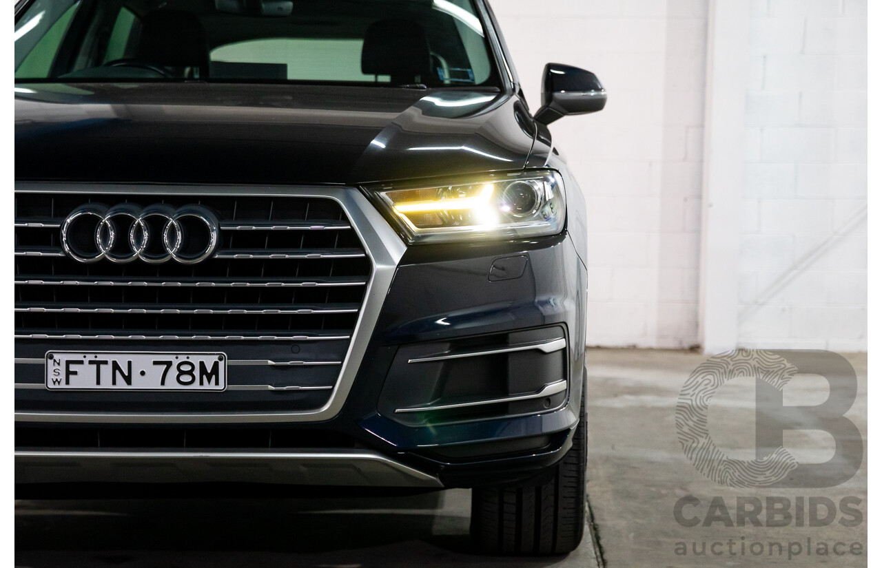 10/2017 Audi Q7 3.0 TDI Quattro (160kW AWD) 4M MY17 4d Wagon Ink Blue Metallic Turbo Diesel V6 3.0L